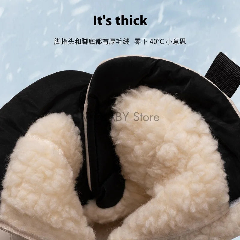 Women's winter boots 2025 Snow Boots Women Warm Thick Plus Velvet Thickened Mid-Calf Boots Woman Waterproof Winter Shoes