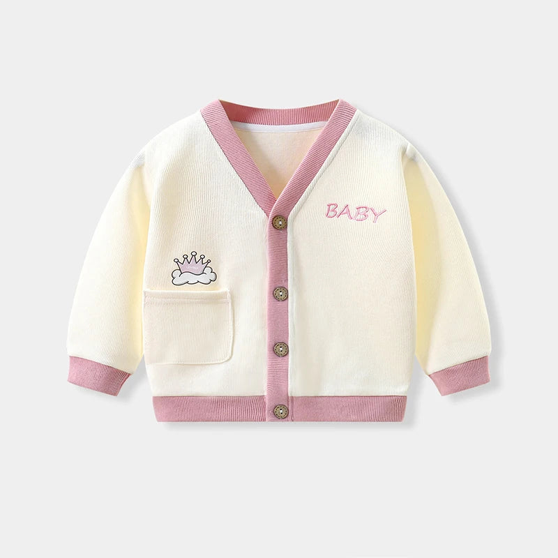 Autumn Winter Baby Knitted Cardigan Sweater Cartoon Bear Long Sleeved Tops Kids Clothes Children Jacket Toddler Warm Coat 3-24M