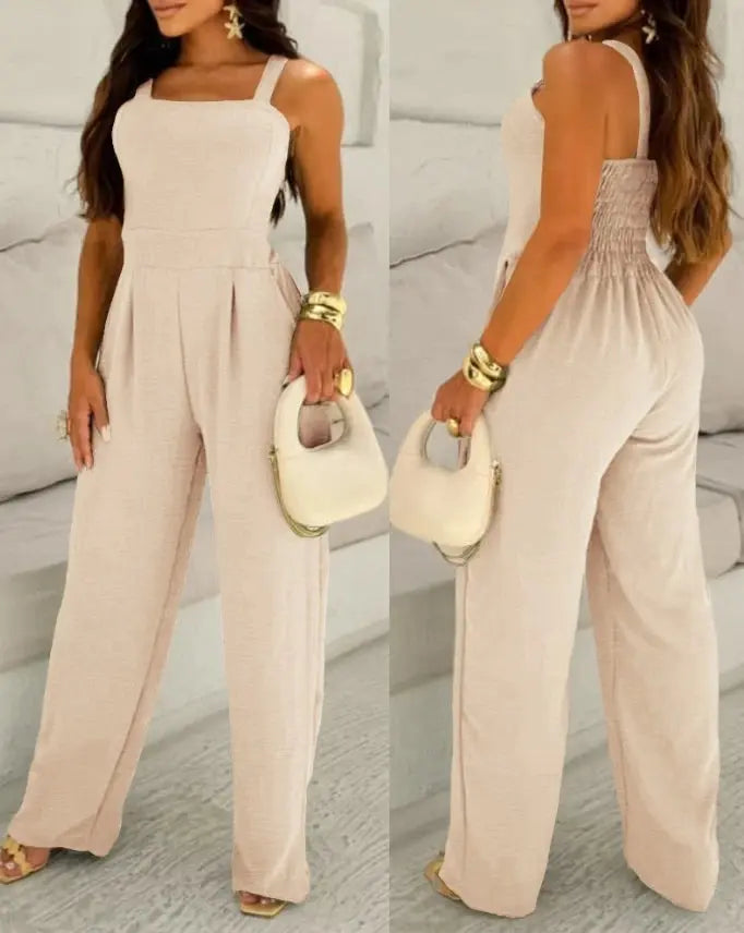 Midnight Aura Sexy Jumpsuit – Elegant Backless Wide-Leg One-Piece Lizbert