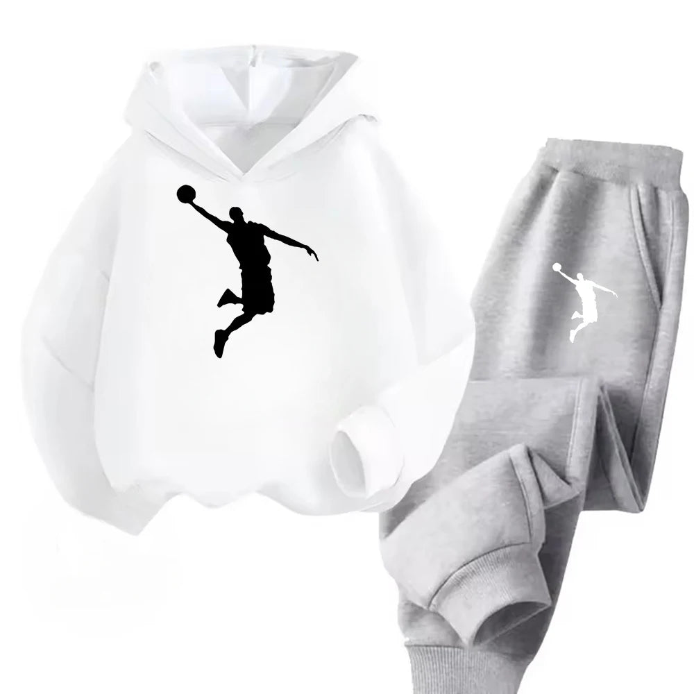 Autumn Winter Children Set Fashion Sports Boys Girls Hoodie+Pants Suits 4-14 Years Casual Fashion 2Pcs Tracksuits Kids Clothing