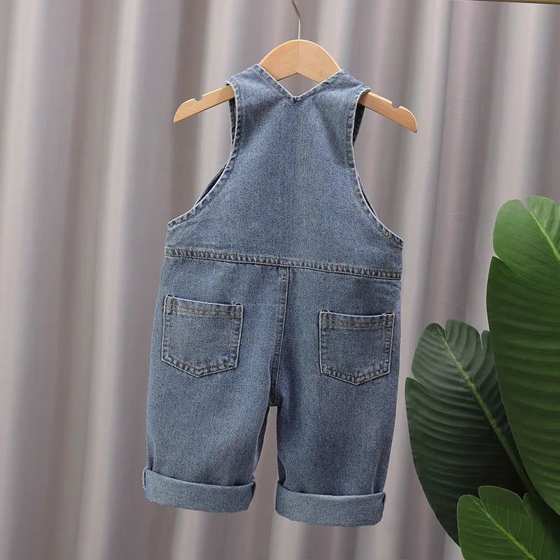 2024 fashion spring autumn kids jumpsuit Boys girls cartoon denim bib pants children trousers FashionToddler Casual 0-5Y Lizbert