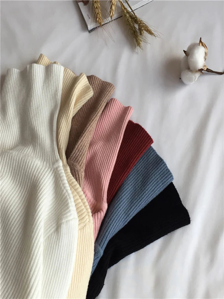 2025 Autumn Winter Thick Sweater Women Knitted Ribbed Pullover Sweater Long Sleeve Turtleneck Slim Jumper Soft Warm Pull Femme Lizbert