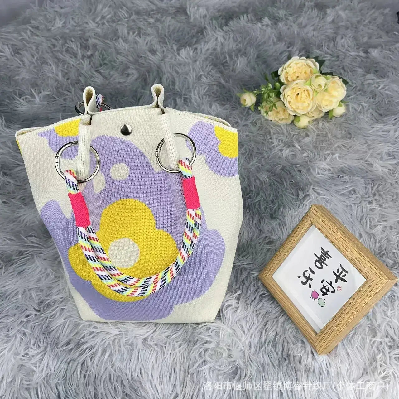 women's handbag Knitted Handbag Tote Bag - Fashion Water Bucket Purse for Work, Travel, Shopping Lizbert